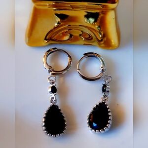 Pandora Black Onyx teardrop earrings